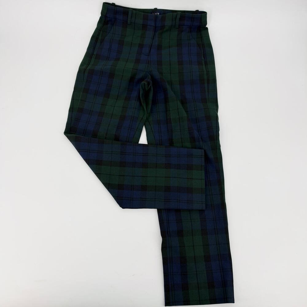 J. Crew Factory Womens Black Watch Tartan Plaid Trousers Pants Size 4 Preowned